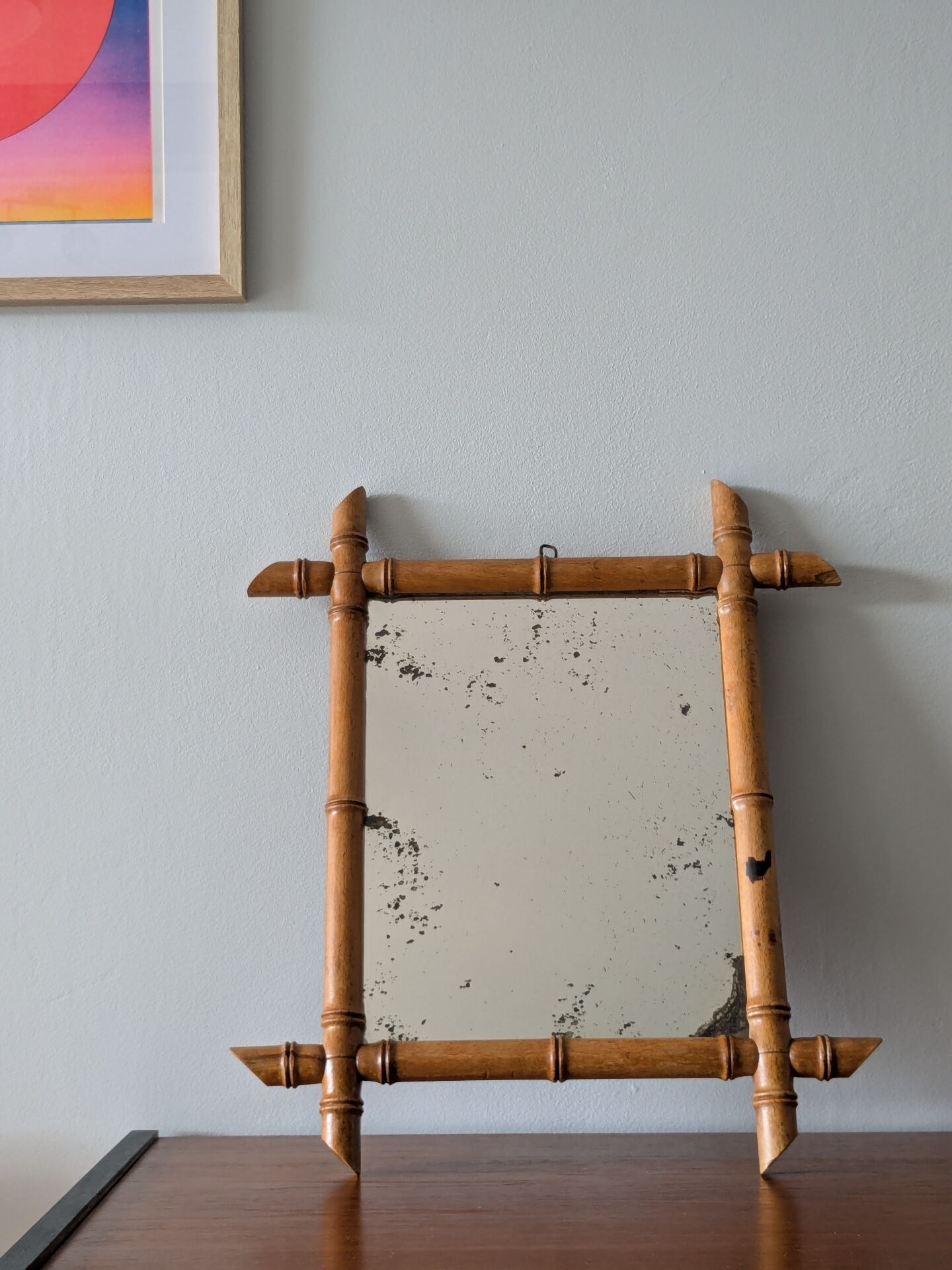 Miroir vintage bambou
