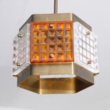 Vintage brass and glass suspension