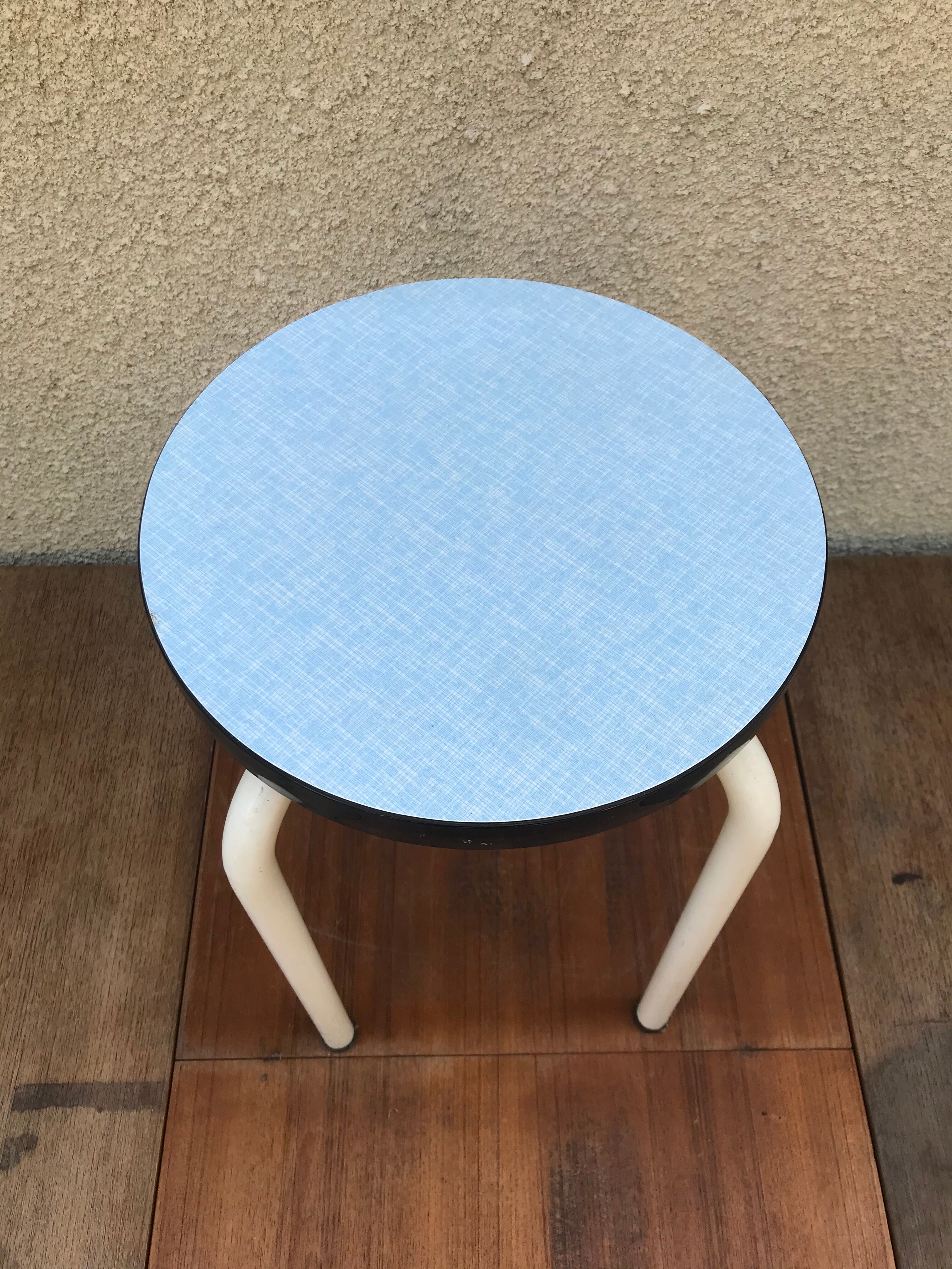 Formica blue stool