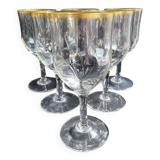 6 Verres à eau Daum putoisés or