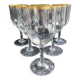 6 Verres à eau Daum putoisés or