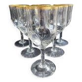 6 Daum water glasses with gold putoises