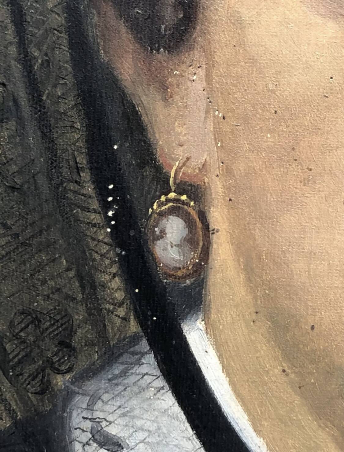 Oil painting on canvas XIX portrait Chevalier d'Eon