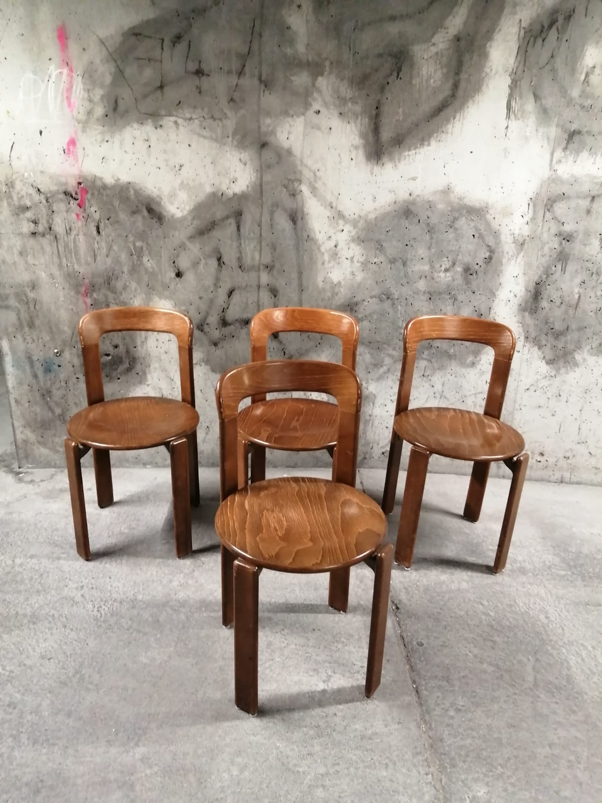 Lot Bruno Rey kush-co dark brown chairs