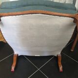 Eared shepherdess and cushion pouf - duck green color - Gille Nouailhac