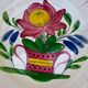 Set of 6 old plates with floral motif