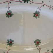 2 oval ravines in opaque porcelain HBCM Creil Montereau model Francine L 21.5 cm