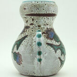 Ceramic vase - decoration flowers chardons - Etienne Daniel Vallauris France - vintage 70s