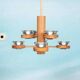 Bohemian chandelier, vintage Nordic pine