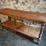 French 19th-century oak draper's table – Antique kitchen island console