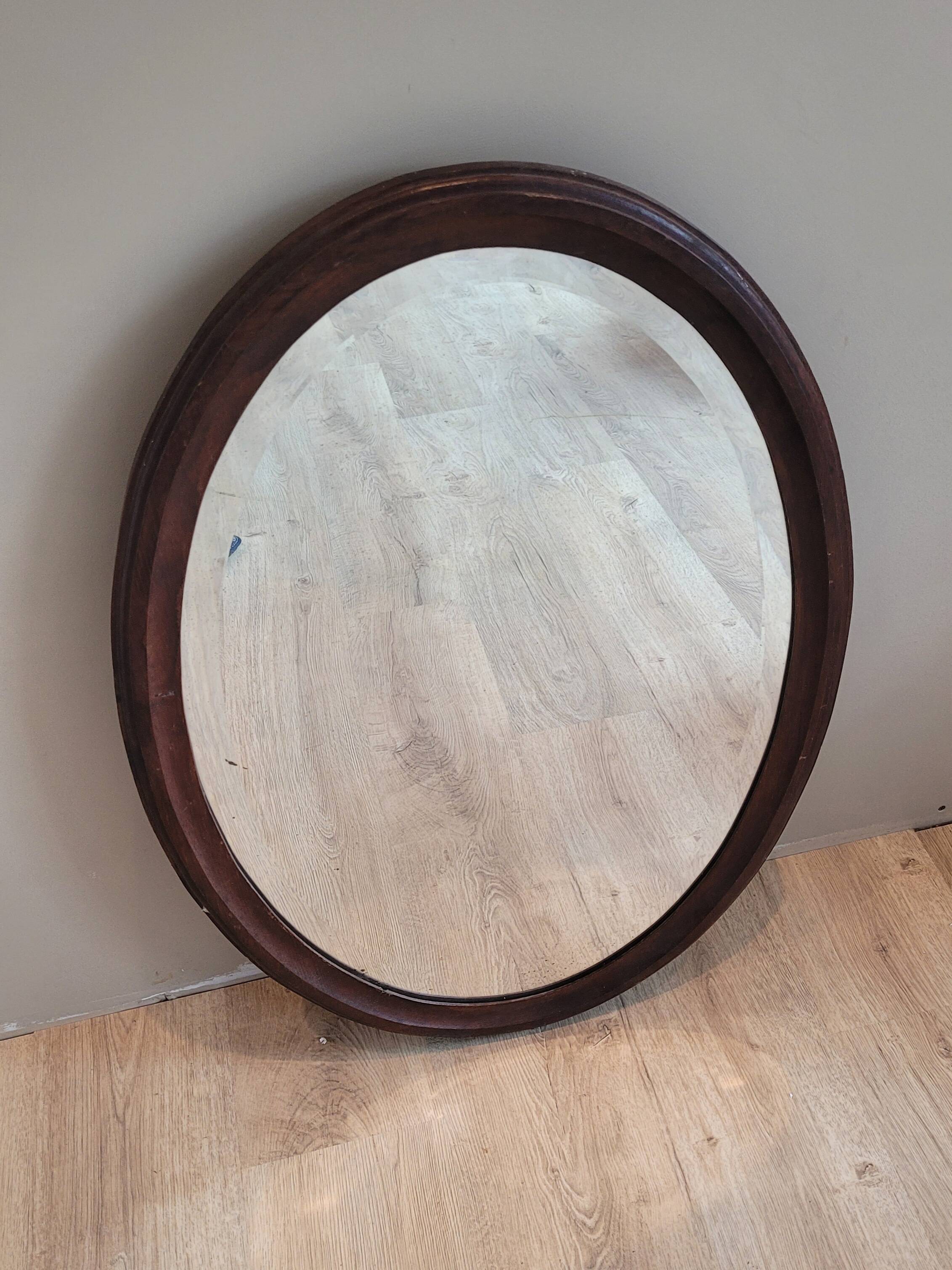 Miroir 58x84 ovale bois 1950