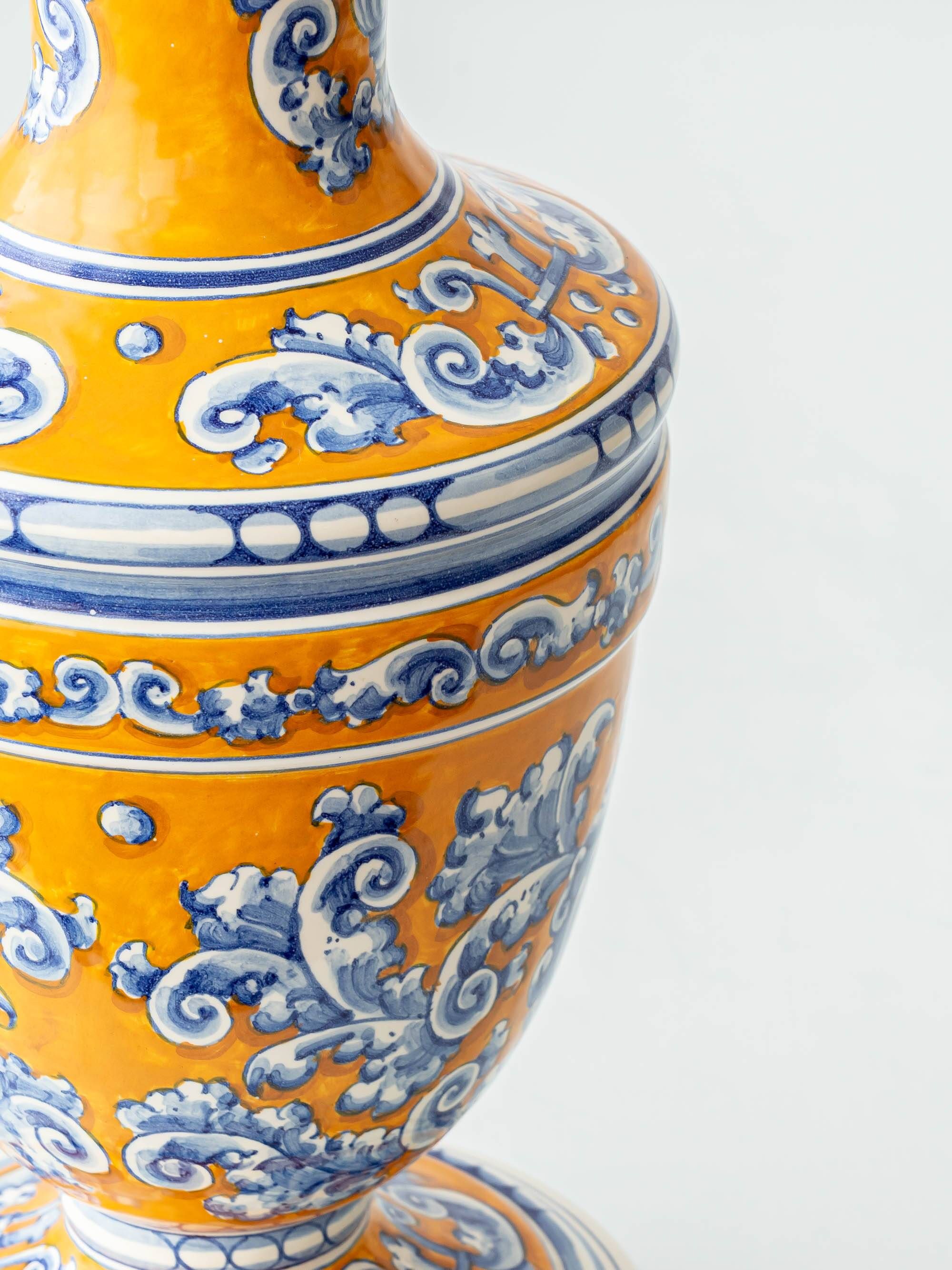 Vintage Talavera Table Lamp, Hand-Painted Ceramic, Spain