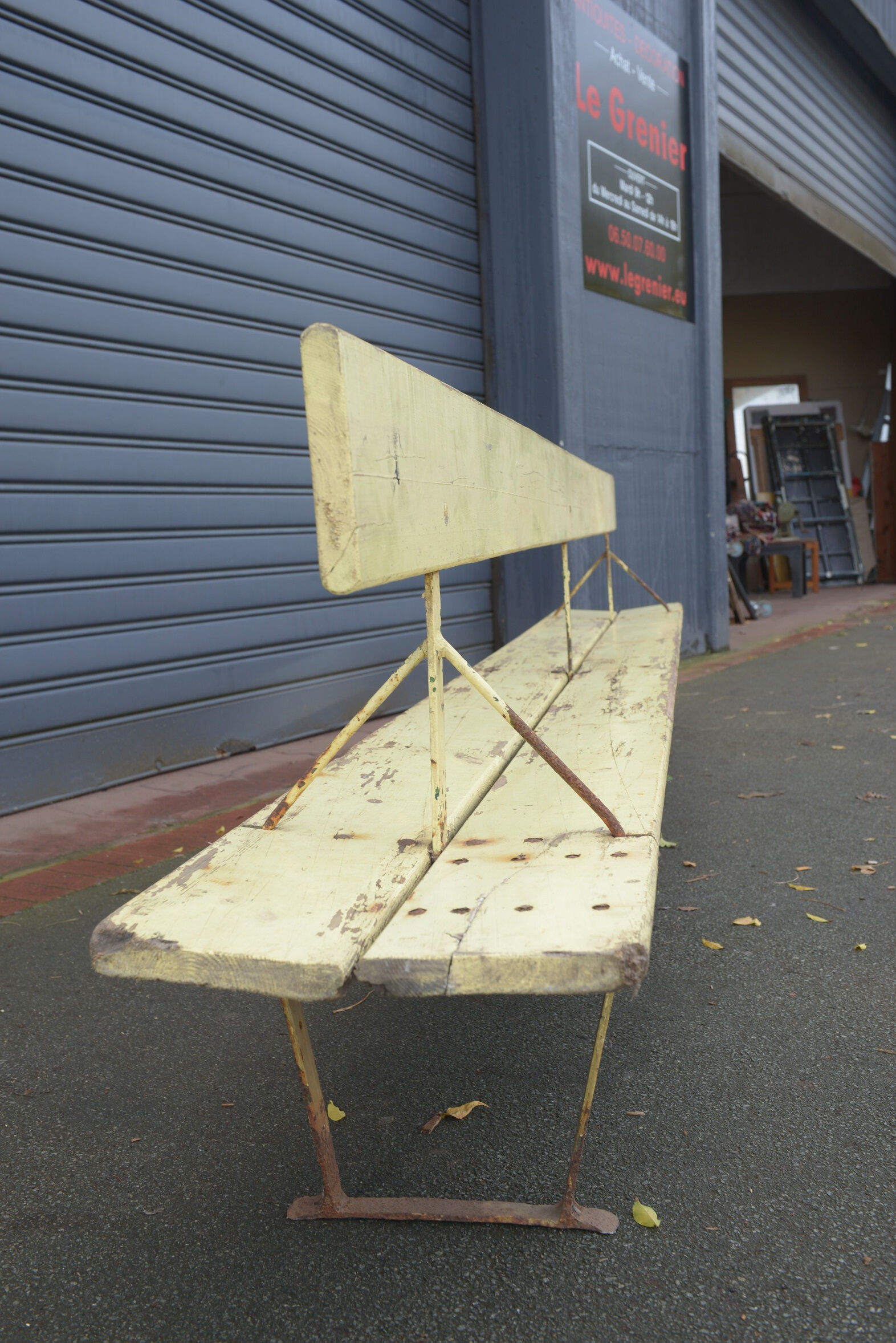 Double bench metal and wood seats 1930