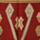 Tapis Kilim tribal vintage fait main rouge et moutarde 3x5, 95x143 cm