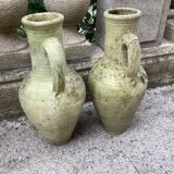 2 vases, terracotta pots with handles, vintage 1960