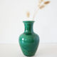 Green iridescent ceramic vase