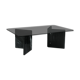 Black veined marble coffee table with smoked glass top, Italy 1970