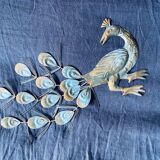 Metal peacock wall decoration