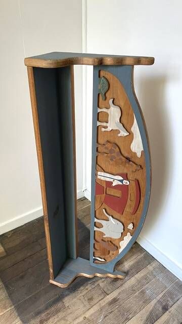 Vintage solid wood noah's ark shelf
