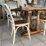 Monastery table with these medallion chairs and bistros