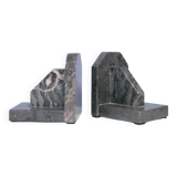 vintage Art Deco set of pink grey marble book stands