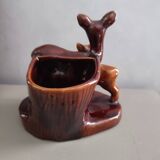 1950s earthenware pot in the shape of a fawn