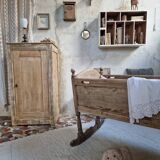 Antique renovated oak cradle