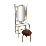 Vintage brass dressing table & stool, 1950s
