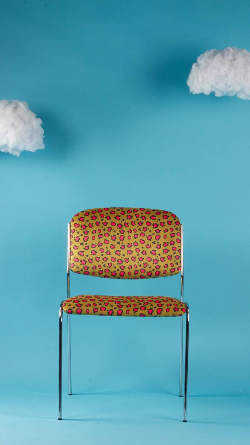 Chrome chair from the 70s reupholstered