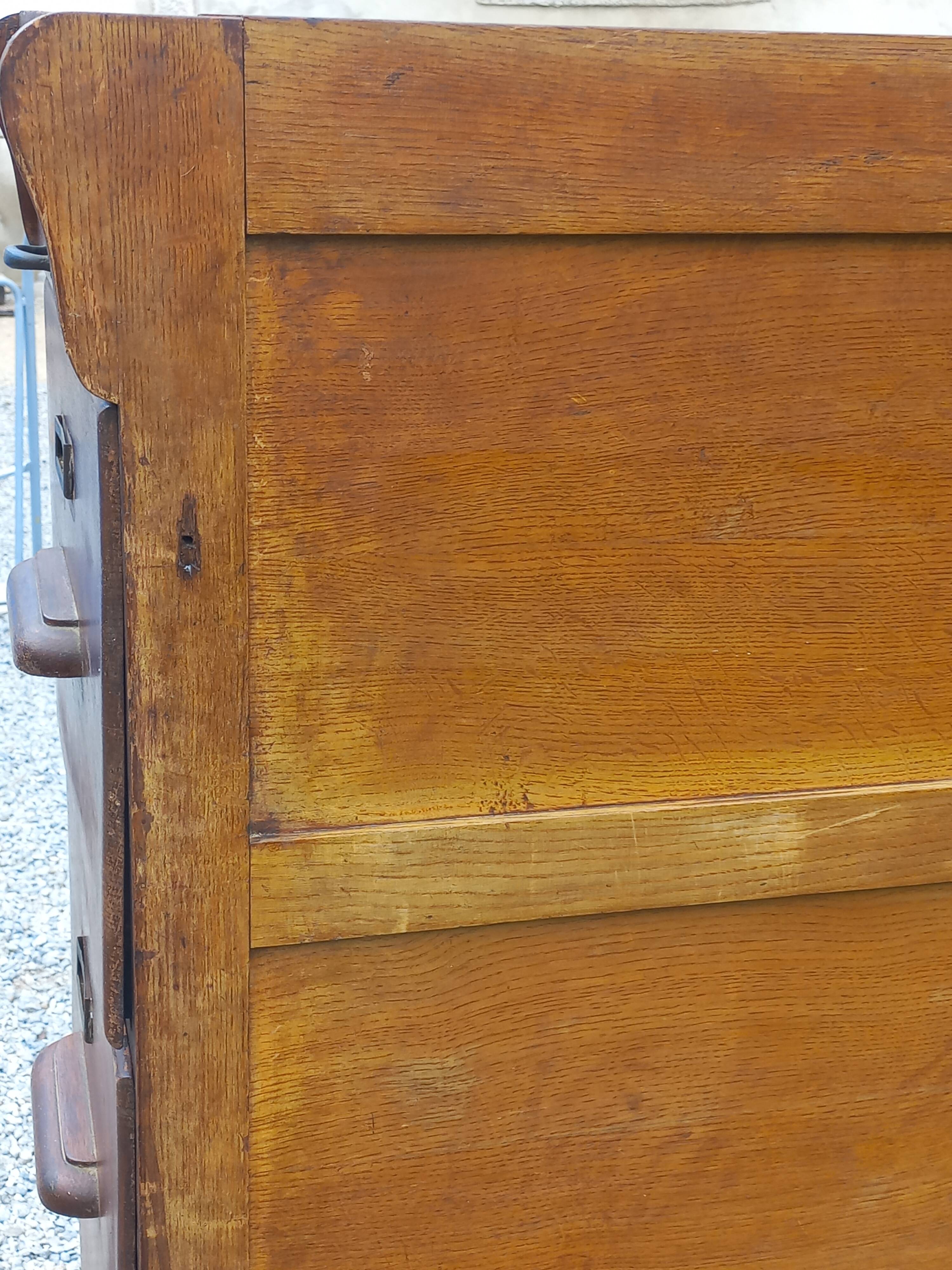 Oak craft cabinet with 5 drawers from the 1930s/1950s