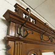 Napoleon III style walnut wardrobe, late 19th century, 3 mirrors, marble top, 8 coat hooks