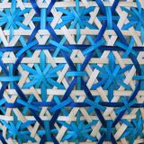 Suspension en rotin turquoise
