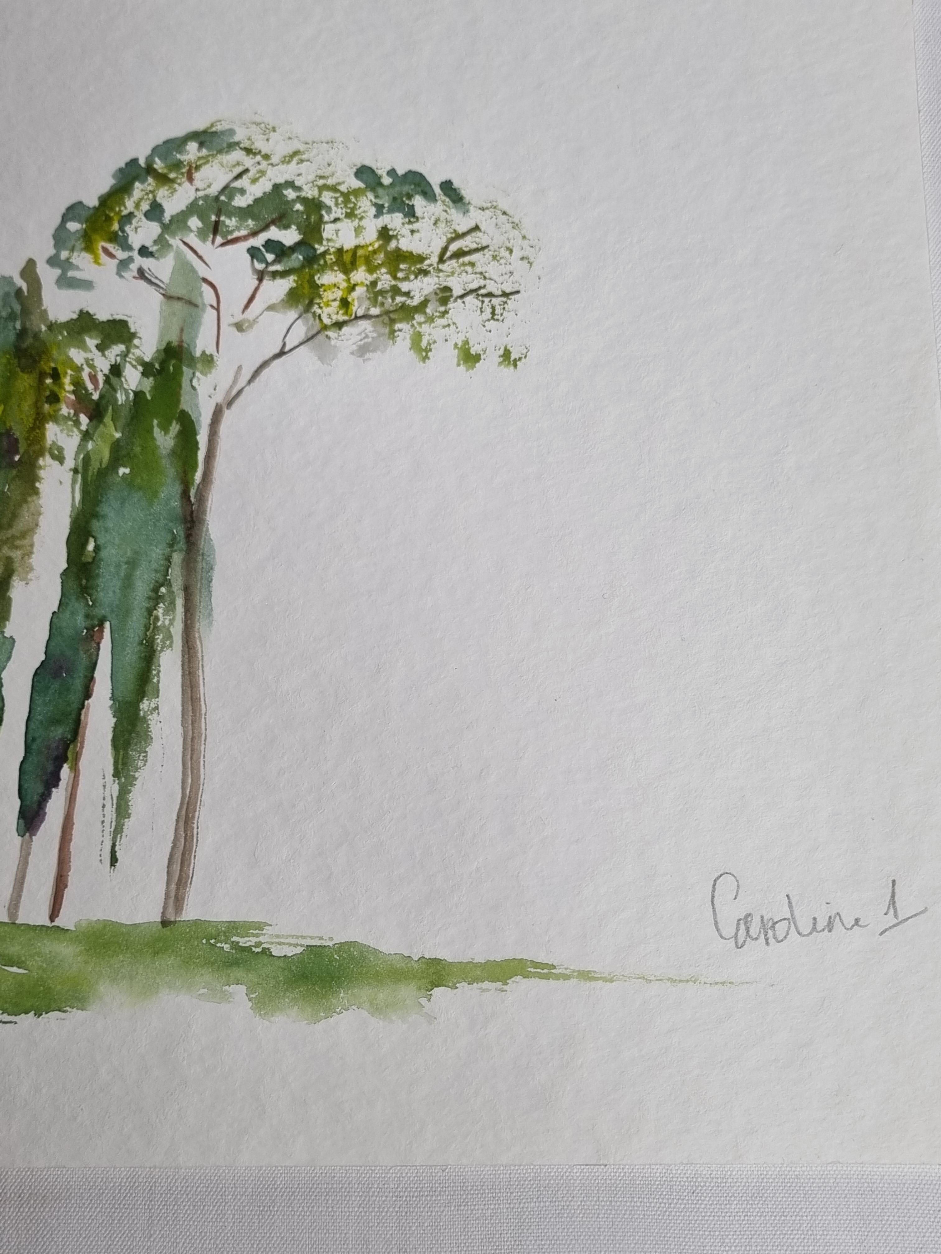 Original watercolour, Mediterranean landscape, 32 x 24 cm