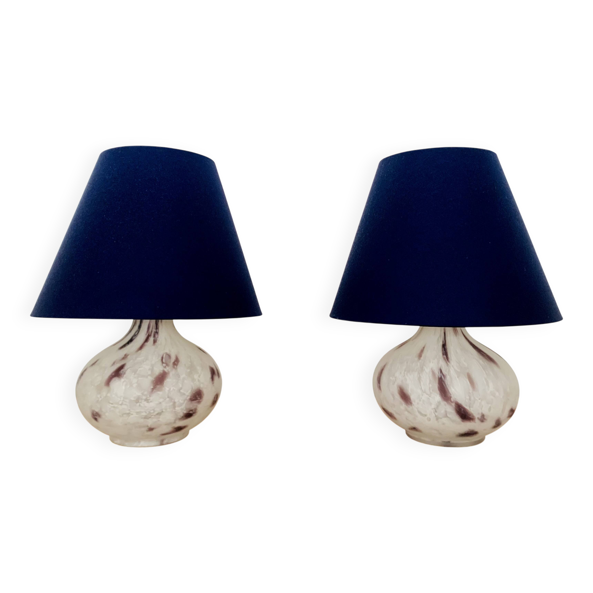 Set of 2 Glass Table Lamps by Peill and Putzler