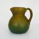 Pitcher in orange and green marble glass paste. Signed Georges De Feure for Daum