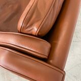 Mid century vintage danish mogens hansen 3 person sofa in coganc leather