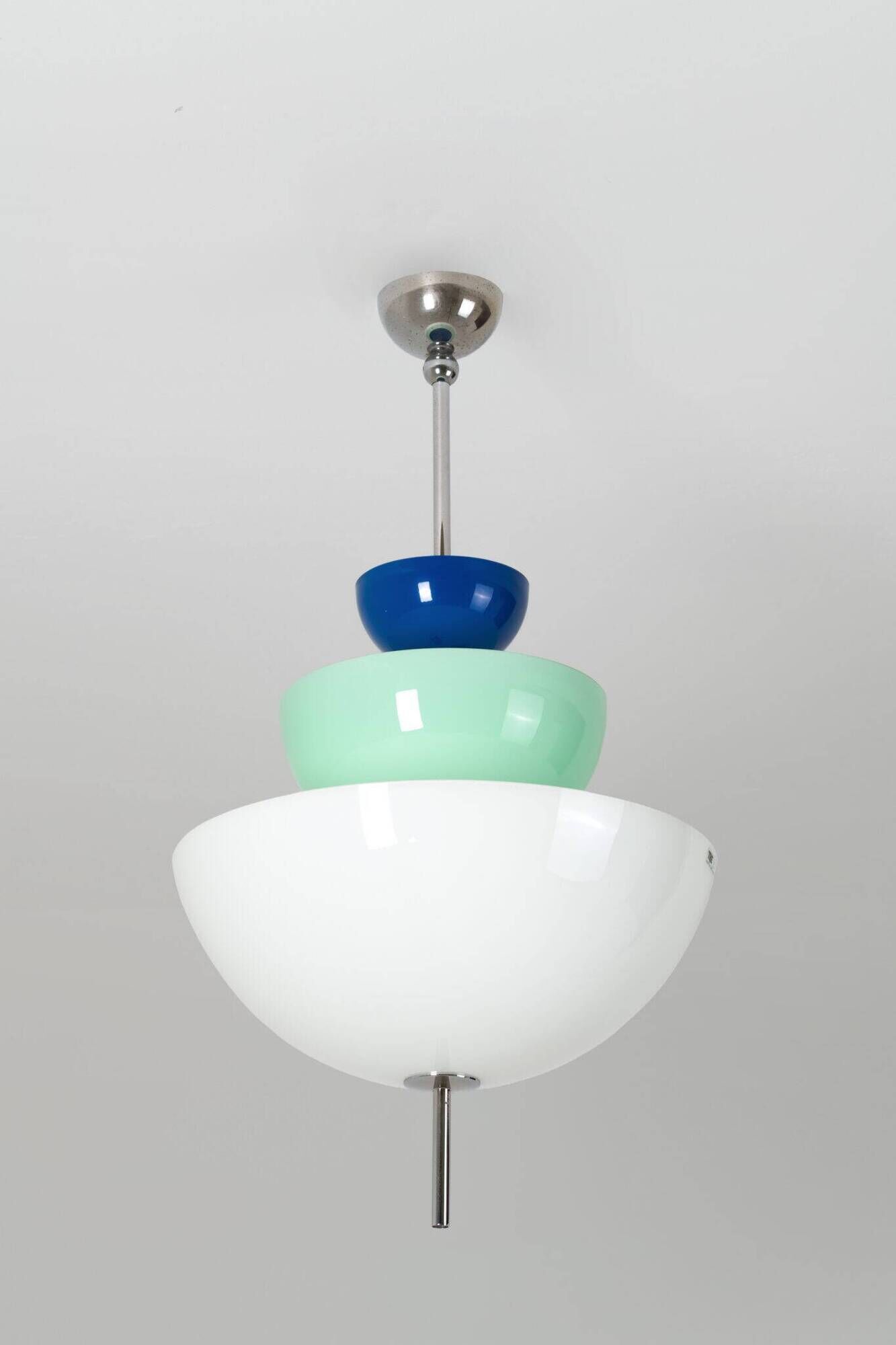 Rare 1980s Memphis style Murano glass chandelier / pendant lamp - Tre