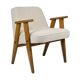 Armchair, model 366, 1960s, cream fabric, teak wood