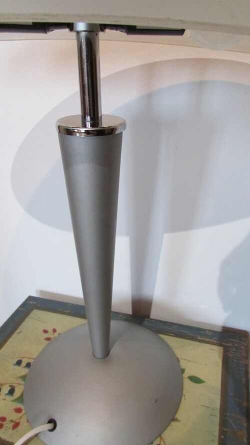 Vintage mushroom lamp, aluminium, glass and stainless steel