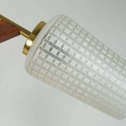 1960s mid century sputnik 8-light CHANDELIER teak brass glass ceiling light