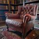 Vintage Chesterfield armchair in Oxford Blood leather / single seat