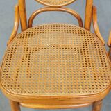 Set of 2 light brown bentwood Thonet style chairs model "Long John"