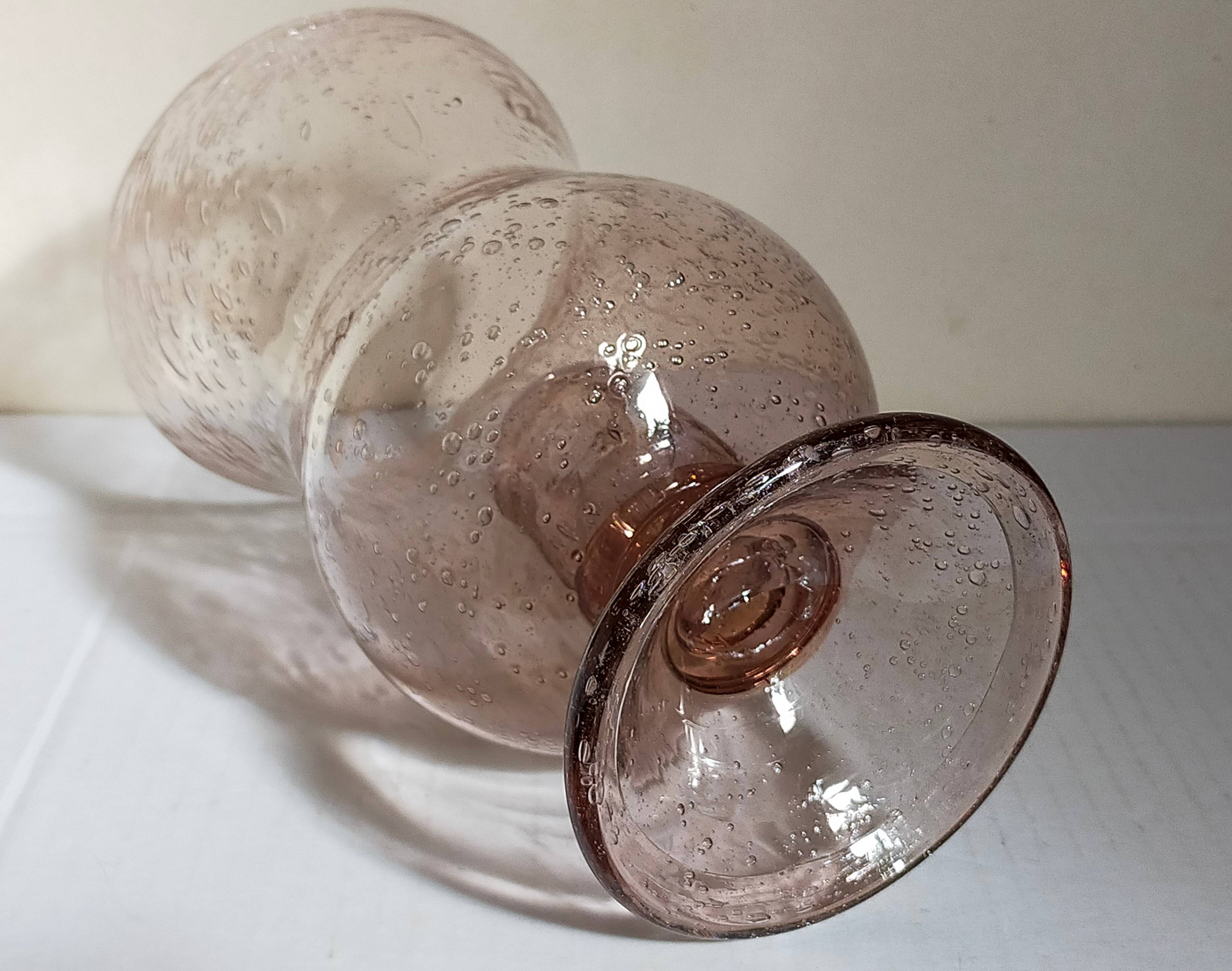Vintage Biot blown glass tealight holder