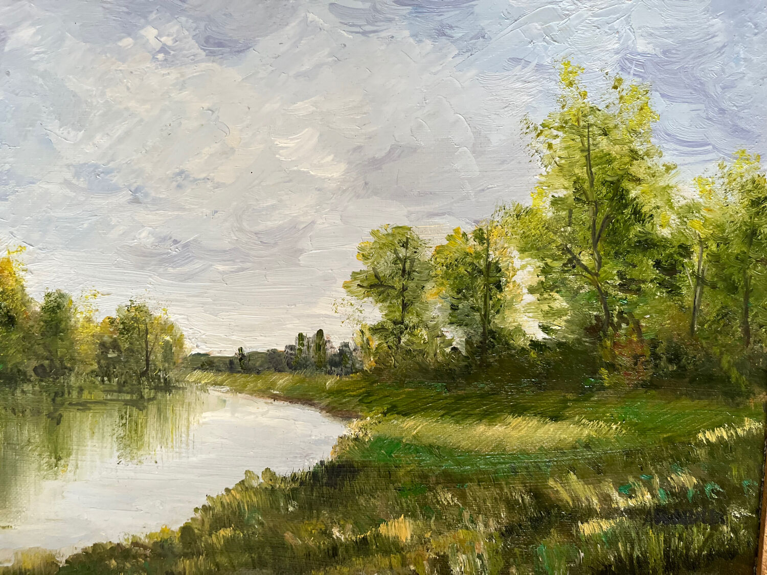 Painting: Oil on canvas - lake landscape