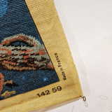Vintage tapestry "The watchman" with cross stitch. In perfect condition.