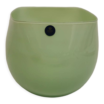Glass bowl in beautiful pastel green color, made by Royal Copenhagen Denmark.