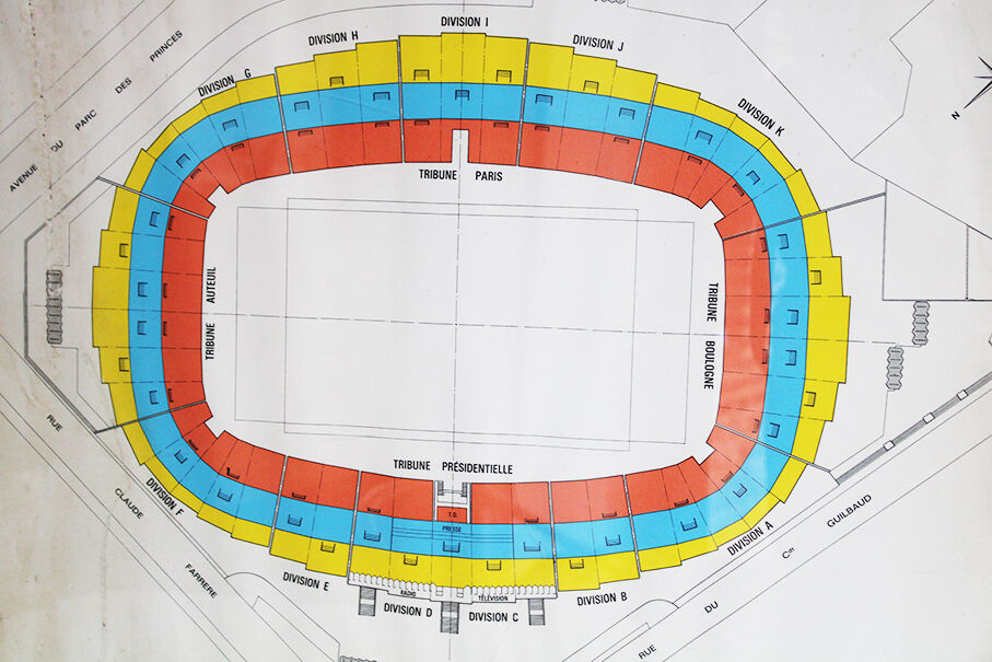 Map of the Parc des Princes