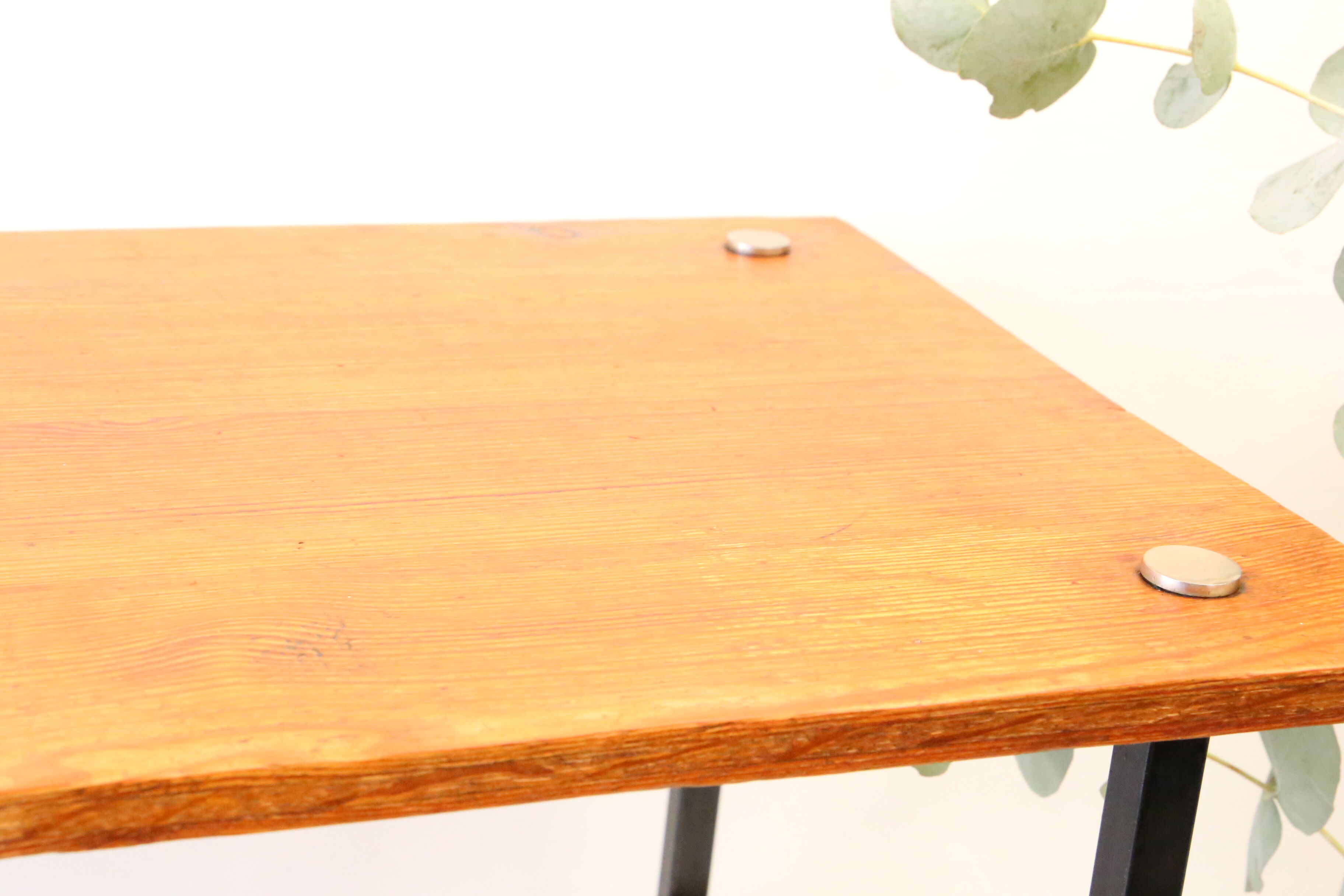 Wooden and metal coffee table