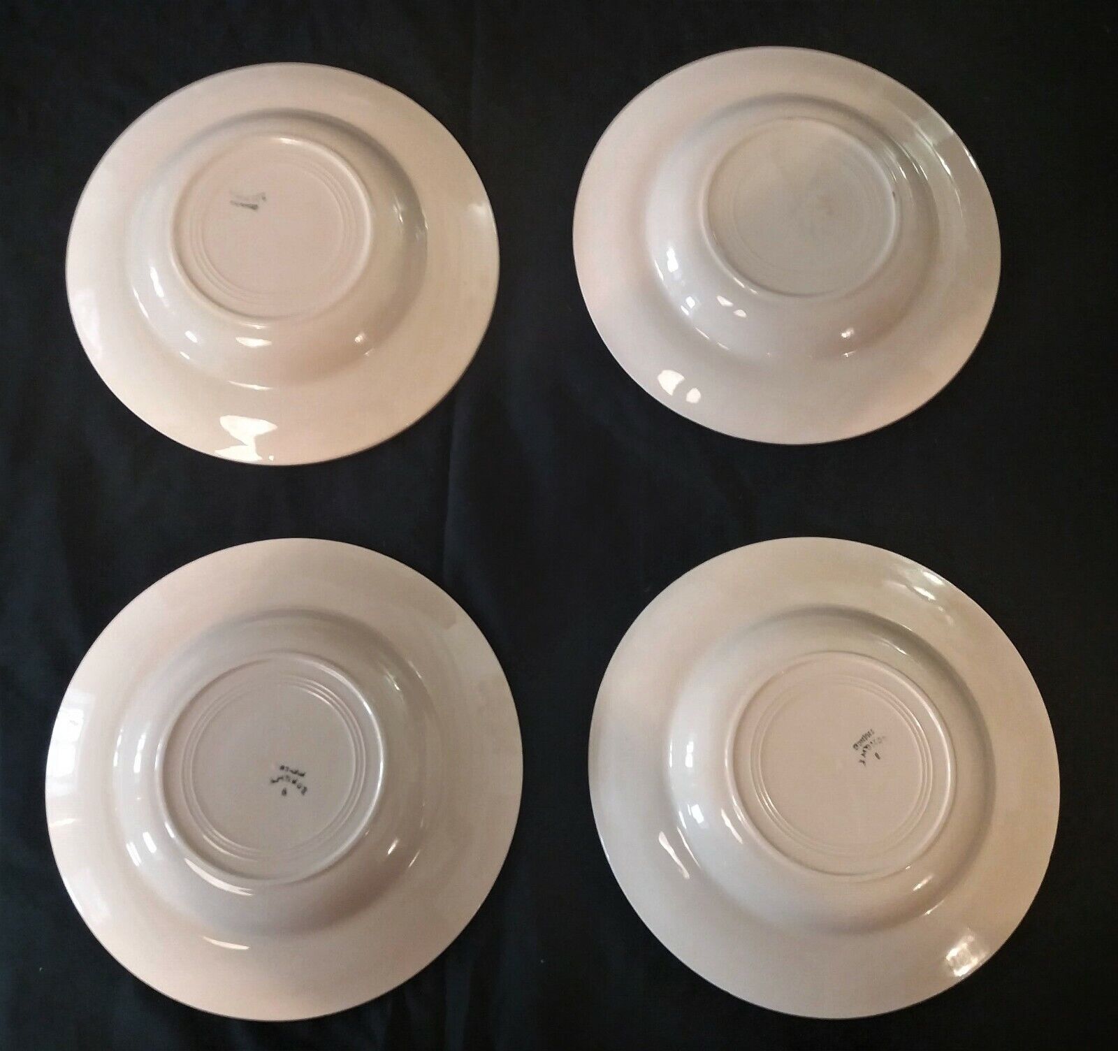 Series of four hollow plates Longwy 50s cherry blossoms