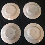 Series of four hollow plates Longwy 50s cherry blossoms